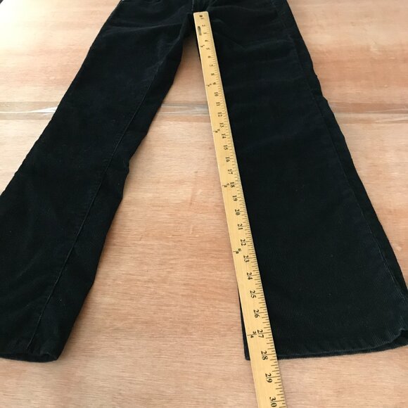 7 for All Mankind Flare Jeans Women 27 Black Low Rise Corduroy Hippie Preppy - Picture 7 of 13